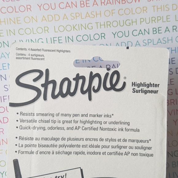 4 Highlighter Sharpie Narrow Chisel - Picture 5 of 5